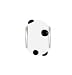 Pandora Style Charm Bead (Z286) Lampwork Style Glass (14mm x 10mm) (fits Troll too) ~ White with Black Dots