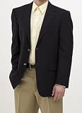 Oscar De La Renta Solid Navy Two Button Blazer