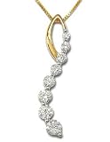 1.00TW Diamond and 14kt Yellow Gold Journey Pendant