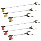 `Reacher Pik-Stik 32 Yellow 32' long yellow * Rotating jaws open 5 1/2 inch to pick up objects from any angle * Easy to operate locking mechanism * Locks on any sized object for a hands free grip * Tips molded onto jaws with an extremely durable resin