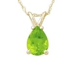 All-Natural Genuine 5x3 mm, Pear Shape Peridot pendant set in 14k Yellow gold