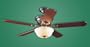 HUNTER HR 21307 52" Ceiling Fan Antique Pewter W/ Light & 5 Light Cherry/Walnut Blades