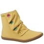 BLOWFISH Hobbit Womens Casual Flat Short Zip Ankle Canvas Button Slouch Boots Booties Shoes Yellow