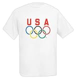 Team USA 5 Rings Logo Short-Sleeve T-shirt (White, Large)