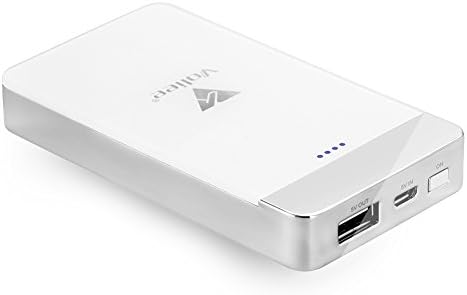 Voliee Zinc Alloy 5000mAh Universal External Battery Portable Charger Power Bank for Apple iPhone 6 Plus, 6, 5S, 5C, iPad Air, Mini, Samsung Galaxy S6 edge, S6, S5, S4, Note, LG, HTC and other Smartphones (White)