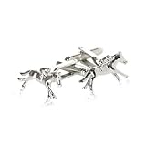 Silver Horseracing Cufflinks with Jockey and Horse with Presentation Box