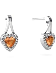 Genuine Fire Opal 14kt White Gold Earrings