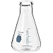 Kimax Glass Narrow Mouth Erlenmeyer Flasks with Bright Blue Color Graduations Scale
