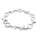 925 Sterling Silver Hugs and Kisses Bracelet 7.5 Inches 