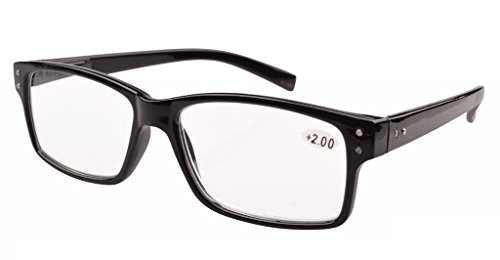 Eyekepper Spring Hinges Vintage Reading Glasses Men Readers Black +4.0