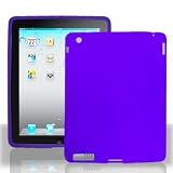Premium - Apple IPAD 2 Solid Dr. Purple Silicon Skin - Jelly - Silicone - Case - Snap On - Perfect Fit Guaranteed