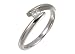 9ct White Gold Diamond Single Stone Princess Cut Twist Ladies Ring