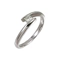 9ct White Gold Diamond Single Stone Princess Cut Twist Ladies Ring