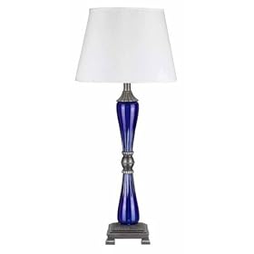 Cut Glass Cobalt Blue Table Lamp