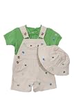 BT Kids Baby Boys 3 pc khaki overalls set (6-9 mo)