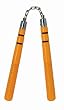 Nunchaku 8" Yellow Top Blk Str - Martial Arts - Nunchaku