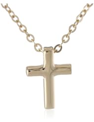 14k Gold Cross Necklace, 18"