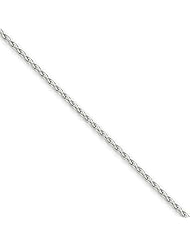 1.5mm, 14 Karat White Gold, Round Wheat Chain - 10 inch