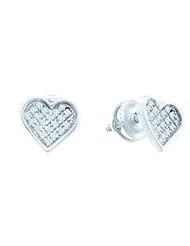 0.10CTW DIAMOND HEART EARRINGS