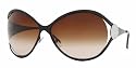 VERSACE 2098 VE2098 100913 BLACK METAL BROWN GRADIENT LENS OVERSIZED SUNGLASSES SHADES