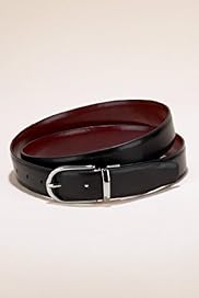 Coated Leather Oval Buckle Reversible Belt