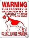 GERMAN SHEPHERD ALUMINUM GUARD DOG SIGN 2276