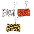 Animal Print Bag Purse With Zip Keyring (Zebra, Tiger or Giraffe)'