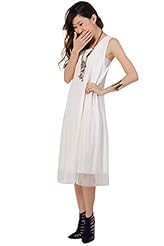 Round Neck Sleeveless Pleated Linen Midi Dress 