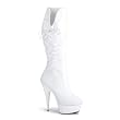 5 3/4 Inch Heel White Scrunch Knee Boot Mid Platform Sexy Boots