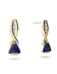 Genuine Sapphire 14kt Yellow Gold Earrings