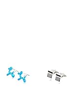 SILVIO SILVANI Dos Pares Gemelos Fantasía De Globo De Perrito Azul Y Calculadora Negro / Azul