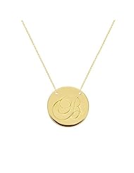 Gold Monogram Necklace - Initial Disc Necklace - Wedding Bridesmaid Necklaces - Gold Filled Necklace