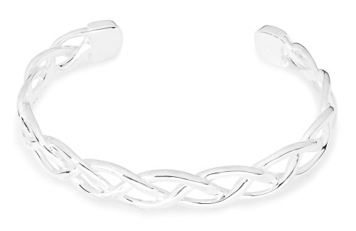 Sterling Silver B2760 Women's Plain Woven Bangle