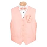 VBH-1A - Peach - Formal Vest, Bowtie and Hanky Set