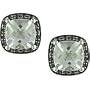 10k Gold 1/6ct TDW Black Diamond/ Amethyst Earrings