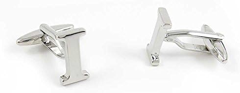 1 Pair Men's Cufflinks ID157499 Silver White Letter I Cuff Links Cadeaux Mariage Partie Chemise Tissu Shirt Party Bouton Classique
