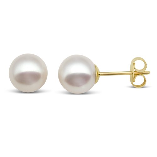 Miore Damen-Ohrstecker 9 Karat Gelbgold S&uuml;&szlig;wasser-Zuchtperlen wei&szlig; 8mm MG9063E Preisvergleich