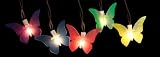 Set of 10 Battery Operated LED Butterfly Garden Patio Umbrella Lights with Timer