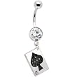 Playing Card Black Spade Belly Ring