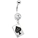 Playing Card Black Spade Belly Ring