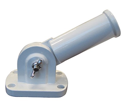 Flag Pole Bracket - Heavy Duty Multi-Position Mount - 1" Diameter - White Powder Coat Finish - Premium Quality Aluminum Flag Holder - Front Line Flags P/N 1BRKW