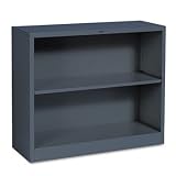 New - Metal Bookcase, 2 Shelves, 34-1/2w x 12-5/8d x 29h, Charcoal - S30ABCS