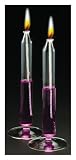 12" Glass Oil Candle Taper with Base pair