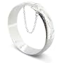 9mm (3/8") Etched Hinged Sterling Silver Latching Bangle Bracelet