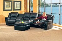 Donnellson 5pc Black Theater Seating Sectional by Coaster 7575SEC