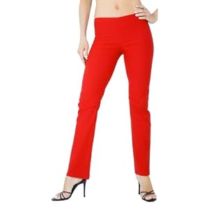 Hot Sexy Chic Stretch Pencil Pants with Invisible Zipper from Hot Fash Pants - CLASH Red