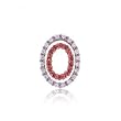 Pink Topaz and Diamond Two Piece Oval Pendant in 14 Karat Two Tone Gold