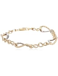 14k Two-Tone Gold Bracelet, 7.25"