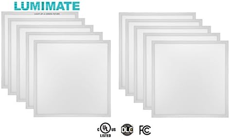 Lumimate Ultra Thin Glare-Free Edge-Lit 5000k Daylight Drop Ceiling Dimmable LED Light Panel Fixture, White