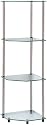 Convenience Concepts Style 157005 Classic Glass 4-Tier Corner Shelf